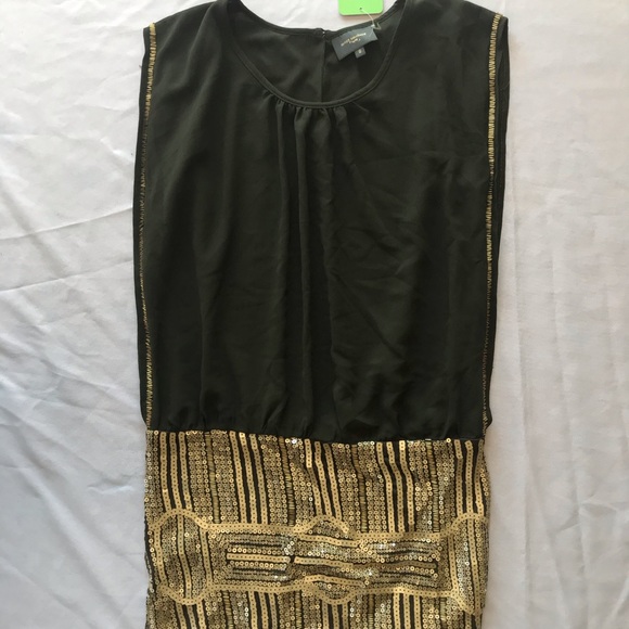 Emerald Gold Party Dress - Picture 1 of 4